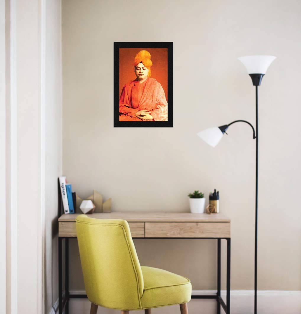 Artx Swami Vivekananda Power Framed, Wall Art Painting 12.5 X 18.5 Inch Picture In Synthetic Wood Frame Multicolor